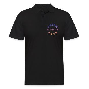Vintage 1976 - Männer Poloshirt - Schwarz - Vorne - Kai (181cm)