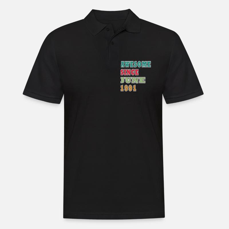 Awesome Seit Juni 1991 - Männer Poloshirt - Schwarz