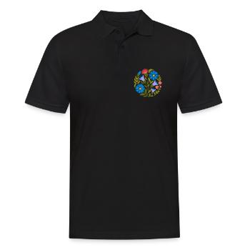 Design floral rond vintage avec un charme intemporel - Polo Homme - noir - Devant - Kai (181cm)