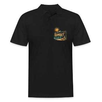 Verpassen Sie niemals einen Surfstrand bei Sonnenuntergang - Männer Poloshirt - Schwarz - Vorne - Kai (181cm)