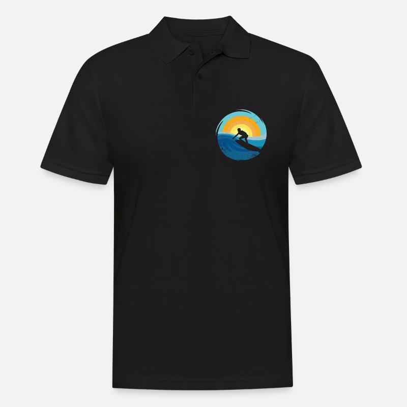 Surfer - Surfboard - Männer Poloshirt - Schwarz