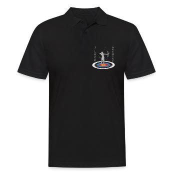 Woman with bow on target with heart motivation - Men's Polo Shirt - black - Front - Kai (181cm)