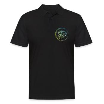 Meisterwerk Uhren Uhr Mechanik Farben icon Logo - Männer Poloshirt - Schwarz - Vorne - Kai (181cm)