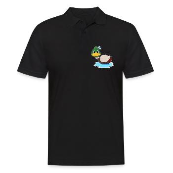 Ente Schwimmen - Männer Poloshirt - Schwarz - Vorne - Kai (181cm)
