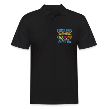 Ich habe weder die Zeit noch die Buntstifte - Männer Poloshirt - Schwarz - Vorne - Kai (181cm)