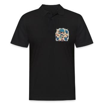 Fille avec guitare en automne - Polo Homme - noir - Devant - Kai (181cm)