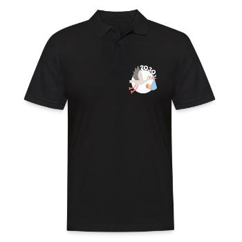 Cigogne avec bébé 2030 - Polo Homme - noir - Devant - Kai (181cm)