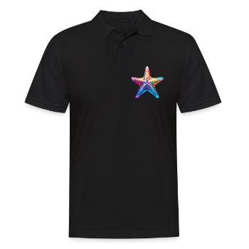 Seestern - Männer Poloshirt - Schwarz - Vorne - Kai (181cm)