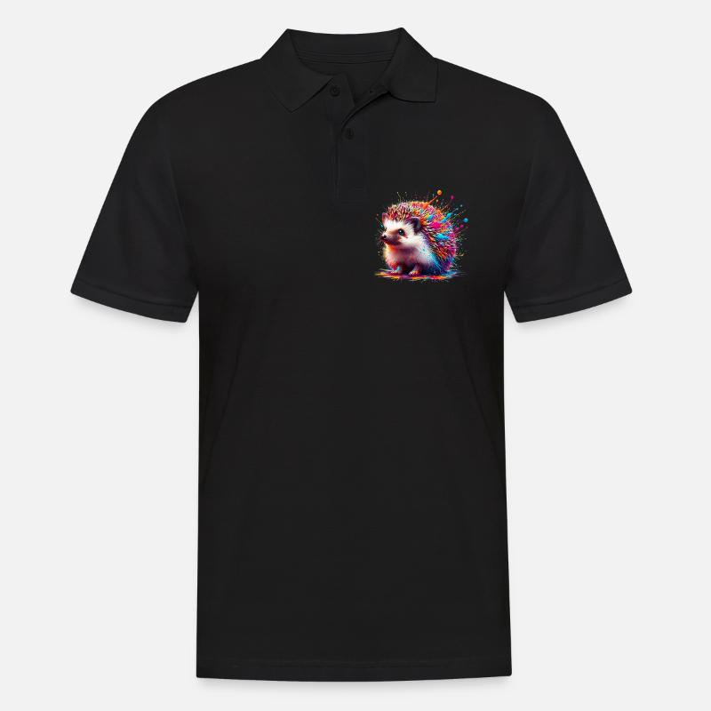 Igel - Männer Poloshirt - Schwarz
