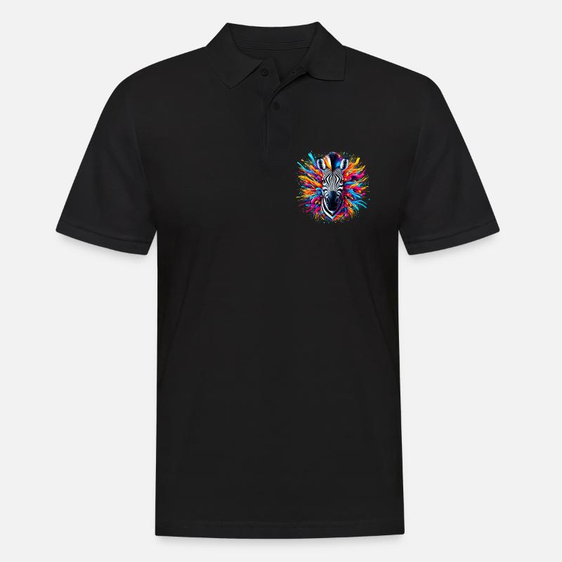 Zebra - Männer Poloshirt - Schwarz