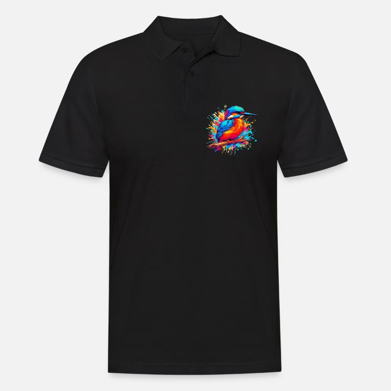 Eisvogel - Männer Poloshirt - Schwarz