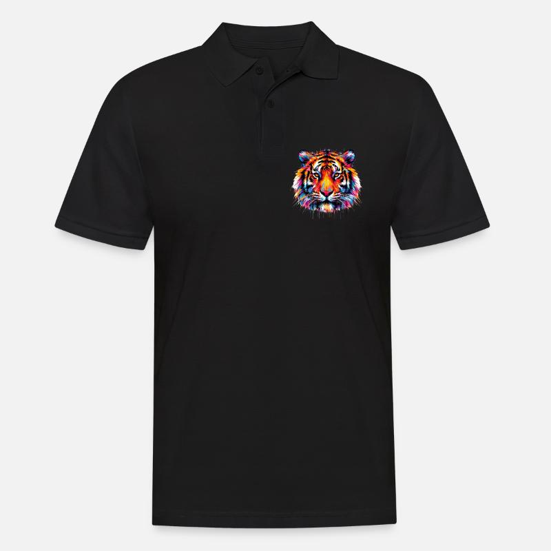 Tiger - Männer Poloshirt - Schwarz