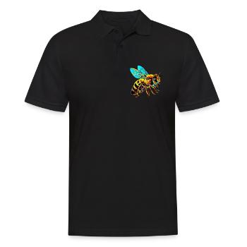 Biene - Männer Poloshirt - Schwarz - Vorne - Kai (181cm)
