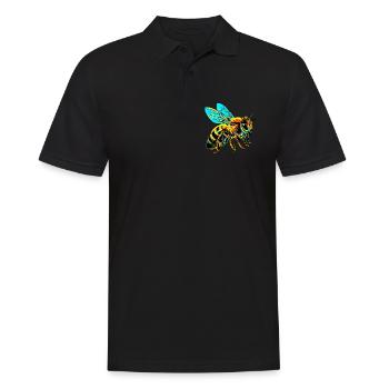 Biene - Männer Poloshirt - Schwarz - Vorne - Kai (181cm)