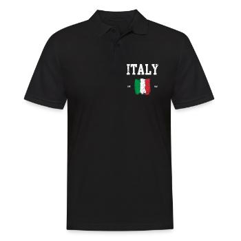 Italy Flag Brushstroke Design - Men's Polo Shirt - black - Front - Kai (181cm)