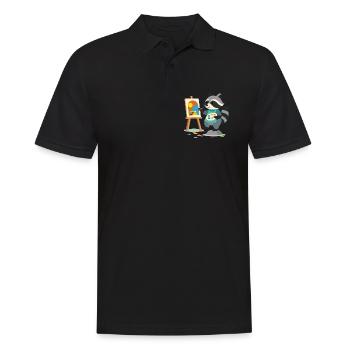 Creative raccoon for art lovers young and old - Men's Polo Shirt - black - Front - Kai (181cm)