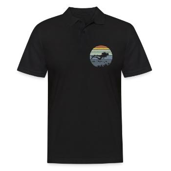 Underwater Diver Silhouette Scene - Men's Polo Shirt - black - Front - Kai (181cm)