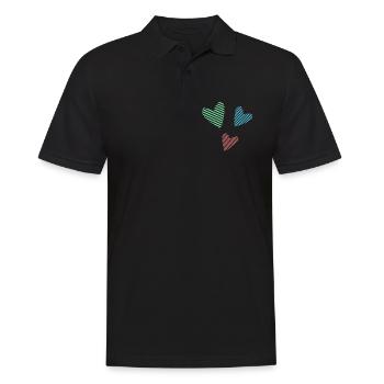COEUR. MERCI. MAÎTRESSE. MAITRE. MERCI MAÎTRESSE. - Polo Homme - noir - Devant - Kai (181cm)