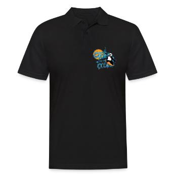 Panda Surfer – Take me to the Ocean - Men's Polo Shirt - black - Front - Kai (181cm)