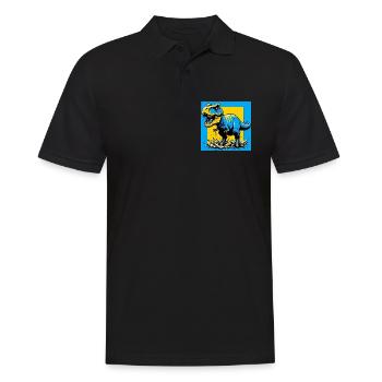Dinosaurier - Männer Poloshirt - Schwarz - Vorne - Kai (181cm)