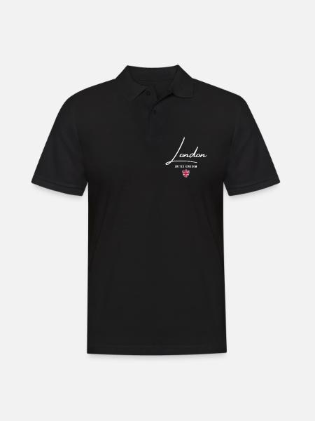 Londres au Royaume-Uni, j’adore Londres - Polo Homme - noir
