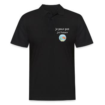 Je peux pas j'ai poisson - Polo Homme - noir - Devant - Kai (181cm)
