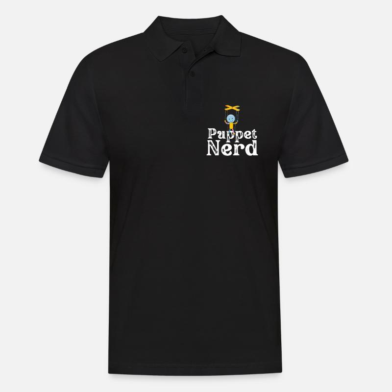 Puppet Nerd Marionette - Männer Poloshirt - Schwarz