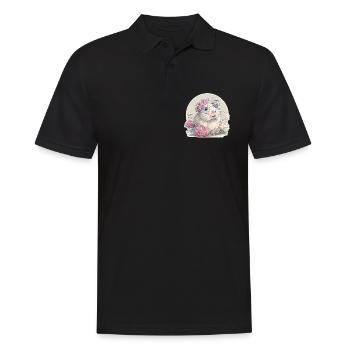 Cobaye avec des fleurs et des verres - Polo Homme - noir - Devant - Kai (181cm)
