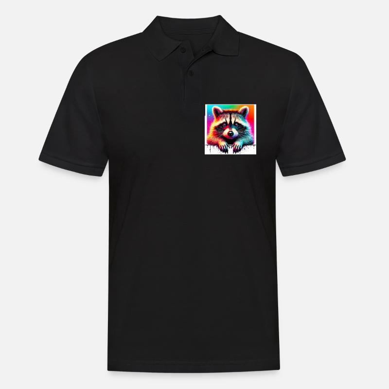 Waschbär - Männer Poloshirt - Schwarz