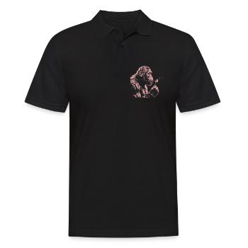 Chimpanzee Blowing Dandelion Art Monkey Nature - Men's Polo Shirt - black - Front - Kai (181cm)