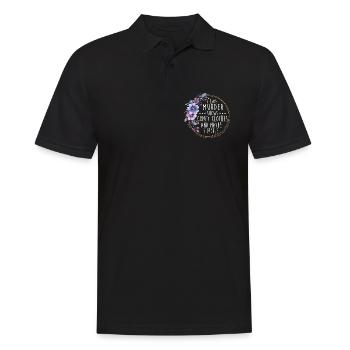 Murder Shows Comfy Clothes Funny Quote - Men's Polo Shirt - black - Front - Kai (181cm)