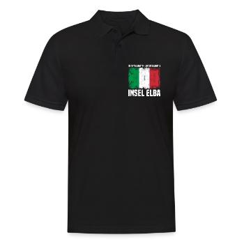 Elba Koordinaten - Männer Poloshirt - Schwarz - Vorne - Kai (181cm)