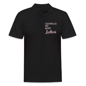 Haare Locken Eigenwillig - Männer Poloshirt - Schwarz - Vorne - Kai (181cm)