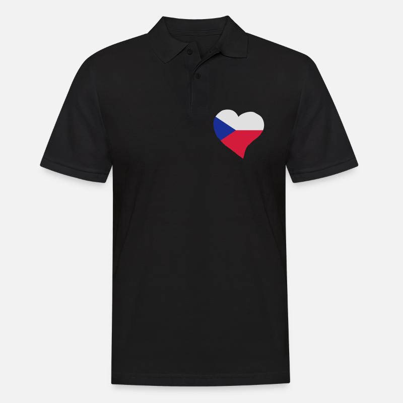 Tschechische Herz - Männer Poloshirt - Schwarz