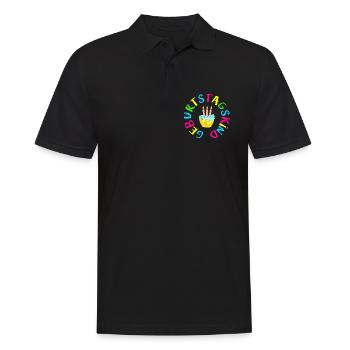 Anniversaire garçon / Anniversaire, Gâteau d’anniversaire - Polo Homme - noir - Devant - Kai (181cm)