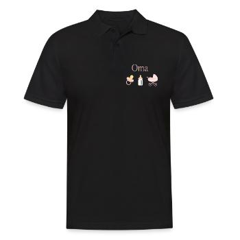 Oma Geburt Mädchen Vorlage personalisierbar - Männer Poloshirt - Schwarz - Vorne - Kai (181cm)