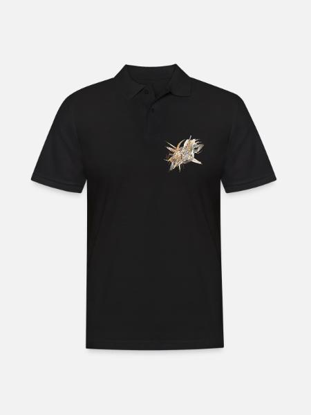 kunstnerisk filigran motiv lavet af bånd og fjer - Herre poloshirt - sort