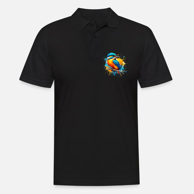 Eisvogel - Männer Poloshirt - Schwarz