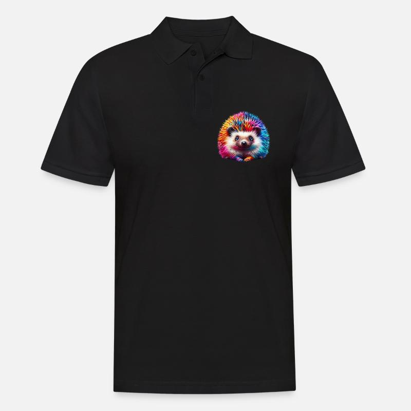 Igel - Männer Poloshirt - Schwarz