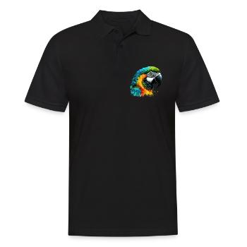 Papagei - Männer Poloshirt - Schwarz - Vorne - Kai (181cm)