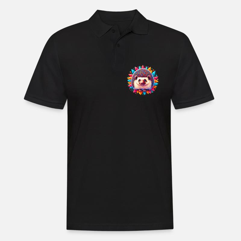 Igel - Männer Poloshirt - Schwarz