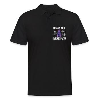 Bat Ready for Halloween Costume Party Saying - Men's Polo Shirt - black - Front - Kai (181cm)