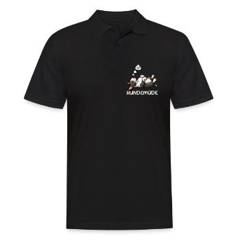 Hundemüde Miniatur Bullterrier Bully Bullterrier - Männer Poloshirt - Schwarz - Vorne - Kai (181cm)