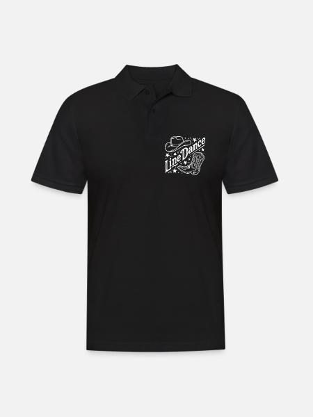 Line Dance Western Country - Männer Poloshirt - Schwarz
