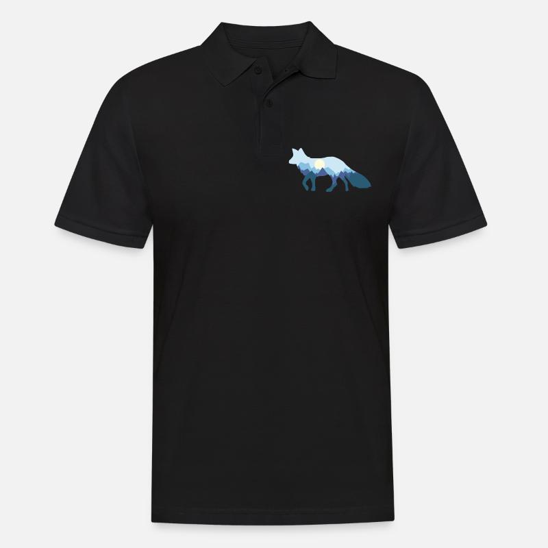 Fuchs Mondschein fox moonlight - Männer Poloshirt - Schwarz
