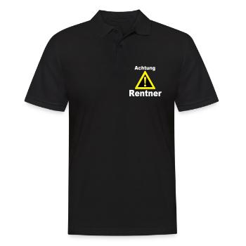 Rente Rentner Rentnerin Berufe Achtung Rentner(25) - Männer Poloshirt - Schwarz - Vorne - Kai (181cm)