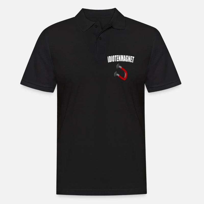 Idiotenmagnet - Männer Poloshirt - Schwarz