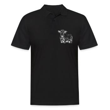 funny cow gift farmer - Men's Polo Shirt - black - Front - Kai (181cm)