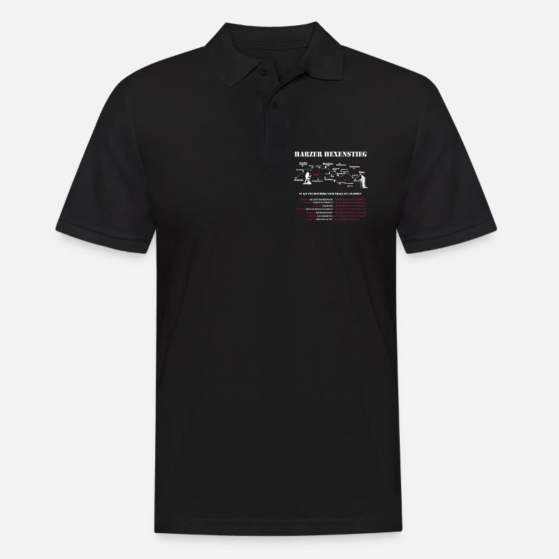 Harzer Hexenstieg Wandergruppen - 5 Etappe - Männer Poloshirt - Schwarz