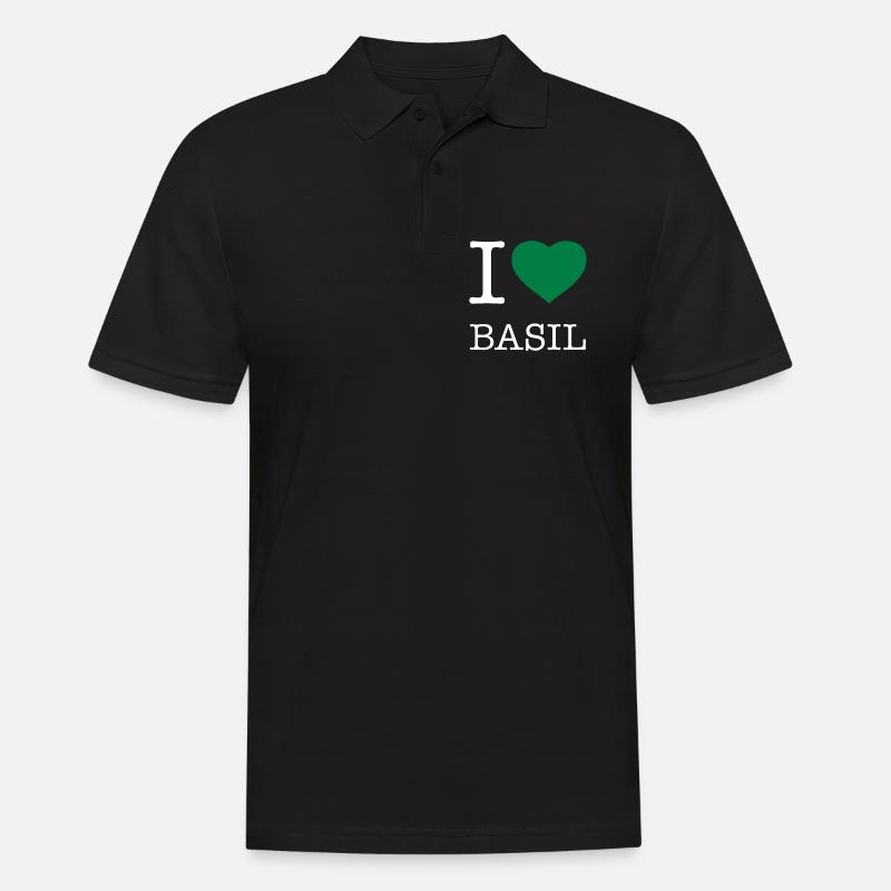 I LOVE BASIL Basilikum - Männer Poloshirt - Schwarz